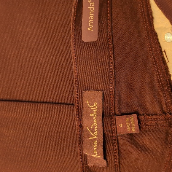 Amanda Gloria Vanderbilt Slimming Jeans Color Plum Wine Size 4 Average - Picture 5 of 6